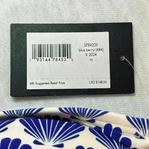 Kate Spade NWT Bikini Set Blueberry Colored Shells on a White Background Size M - Picture 9 of 15